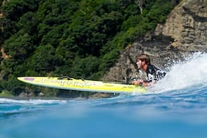 Zane Schweitzer wins the Prone Paddleboard Race, Event 2 of The Ultimate Waterman