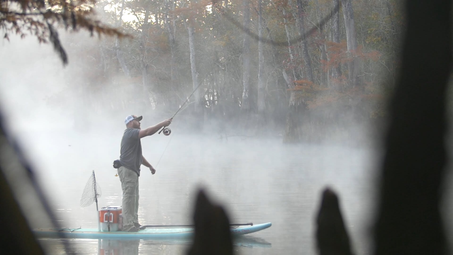 SUP fishing in the mist