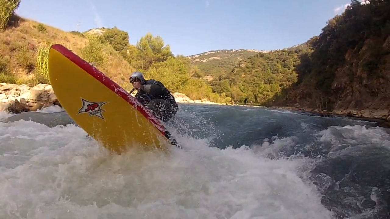 Whitewater SUP on the Gallego river in Spain
