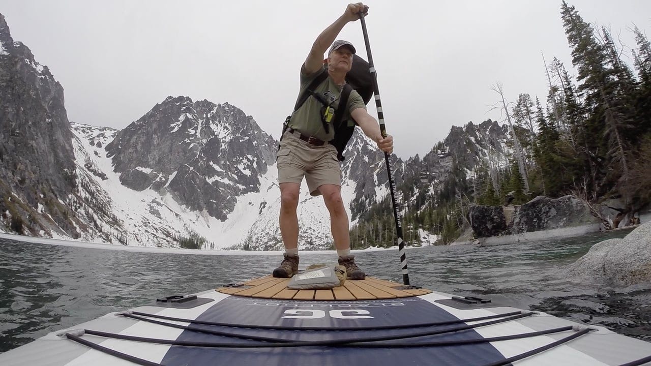 An icy SUP journey through Colchuck Lake, WA