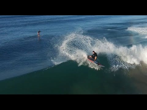 Drone captures a SUP surfing session in Australia