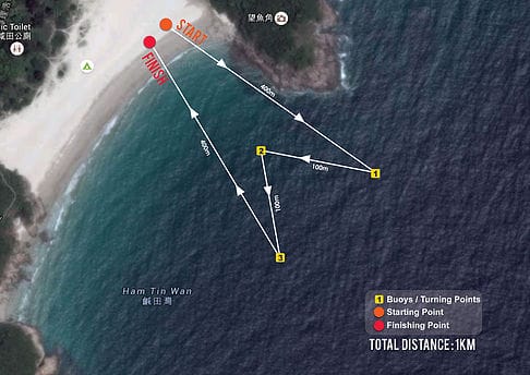 The 2nd Hong Kong International SUP Championship 1km Race map