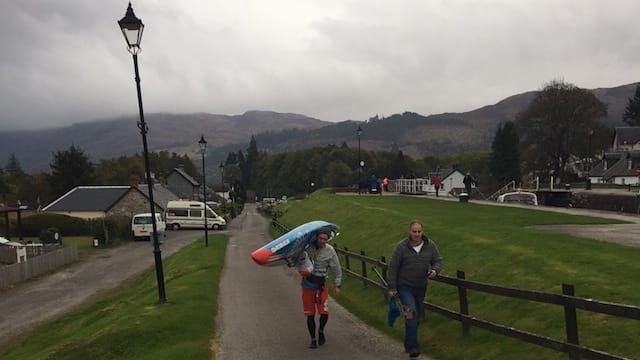 Portage during the Great Glen Paddle Challenge