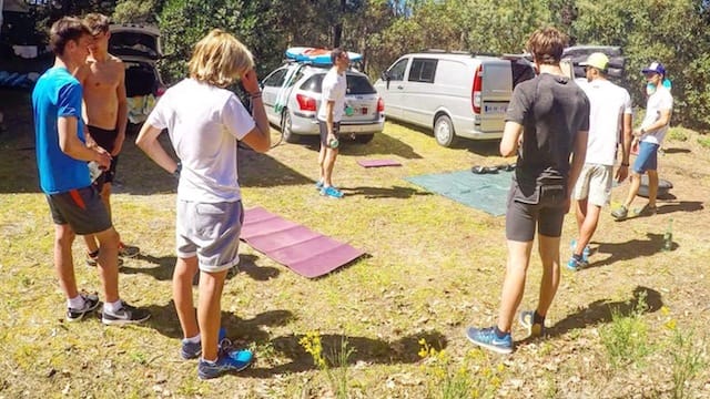 Vincent Guillaume avec de jeunes riders