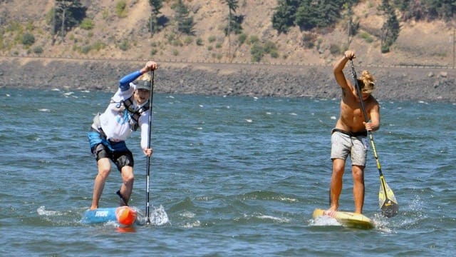 Bernd Roediger with Connor Baxter at the Gorge