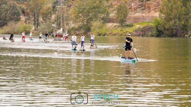 Fun paddle race on the Guadina River in Portugal