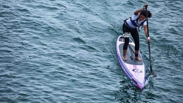 Erika Benitez paddling