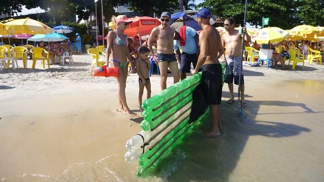 Plastic Bottle SUP on the water 9