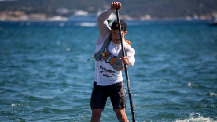 Australian Starboard SUP rider Michael Booth competing at an event in Sainte-Maxime, France