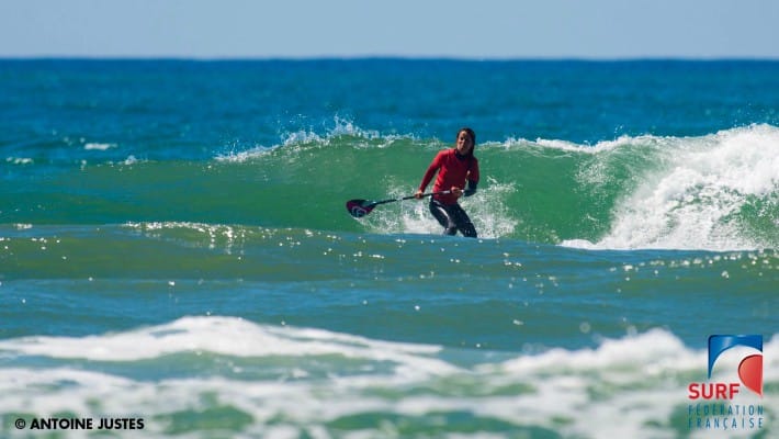 French SUP Surf champion 2017 surfing in Aquitaine, France