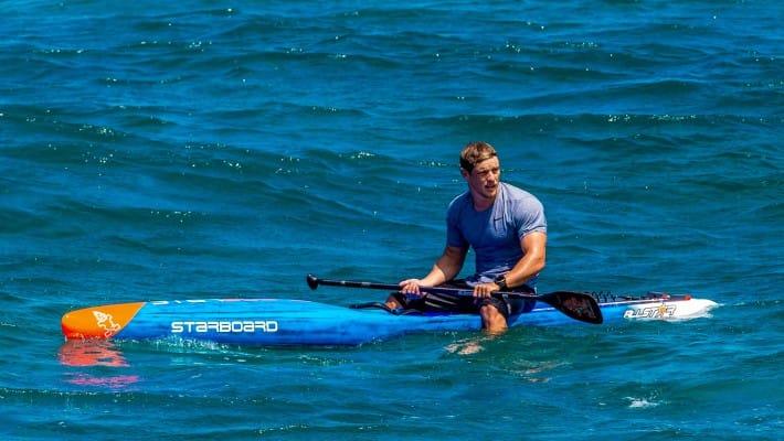 Michael Booth takes a well-deserved rest after a Starboard SUP surf session