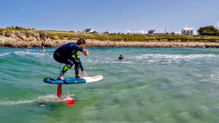 Greg Closier carves through the waves in Brittany