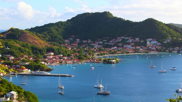 The Bay of Les Saintes by evening time in Guadeloupe, French Caribbean