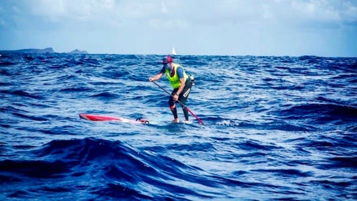 French SUP rider Amaury Dormet participates in the 2017 edition of ZE RACE in Guadeloupe