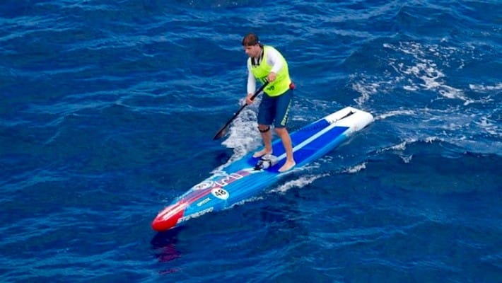 Legendary French SUP rider Gaétan Séné participates in the 2017 edition of ZE RACE in Guadeloupe