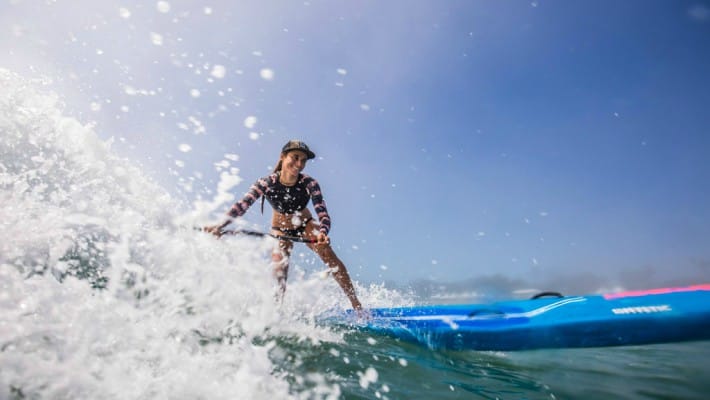 Olivia Piana practices her skills on her Starboard All-Star
