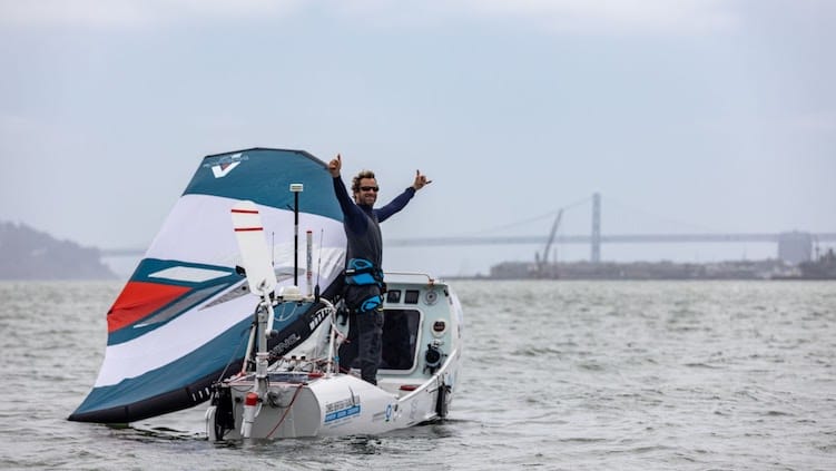 Chris Bertish Launches World First Unassisted Solo Wing Foil Transpacific Crossing