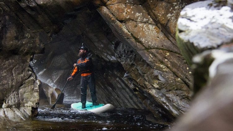 Indiana’s White Water Maverick: Sam Garthwaite conquers the Falls of Bruar on a stand-up paddleboard