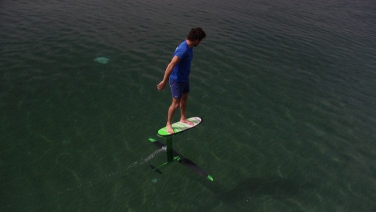 The flight of the Condor XL with Indiana's record breaking foiler